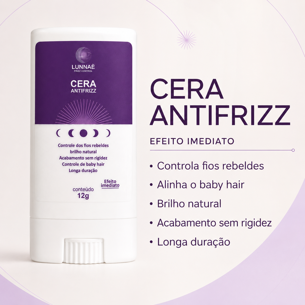 Cera Capilar Antifrizz Frizz Control  12g - Lunnaè