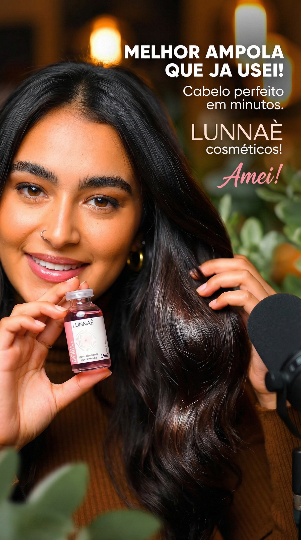 Ampola multifuncional capilar- hidrata, nutri e reconstrói  15ml - Lunnaè