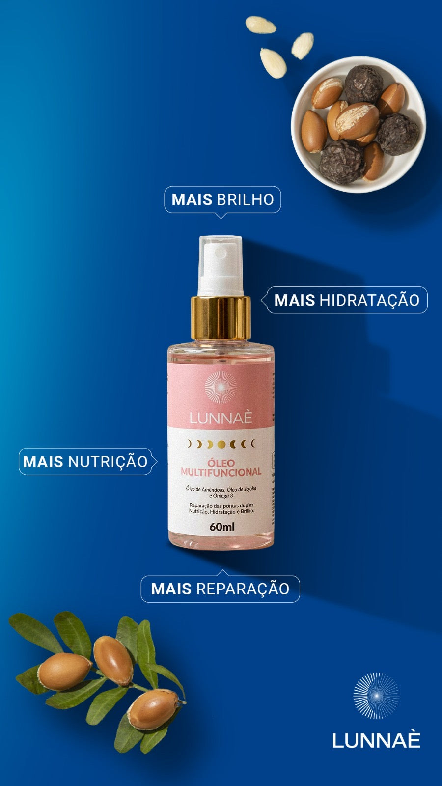 Óleo capilar Multifuncional 60ml - Lunnaè