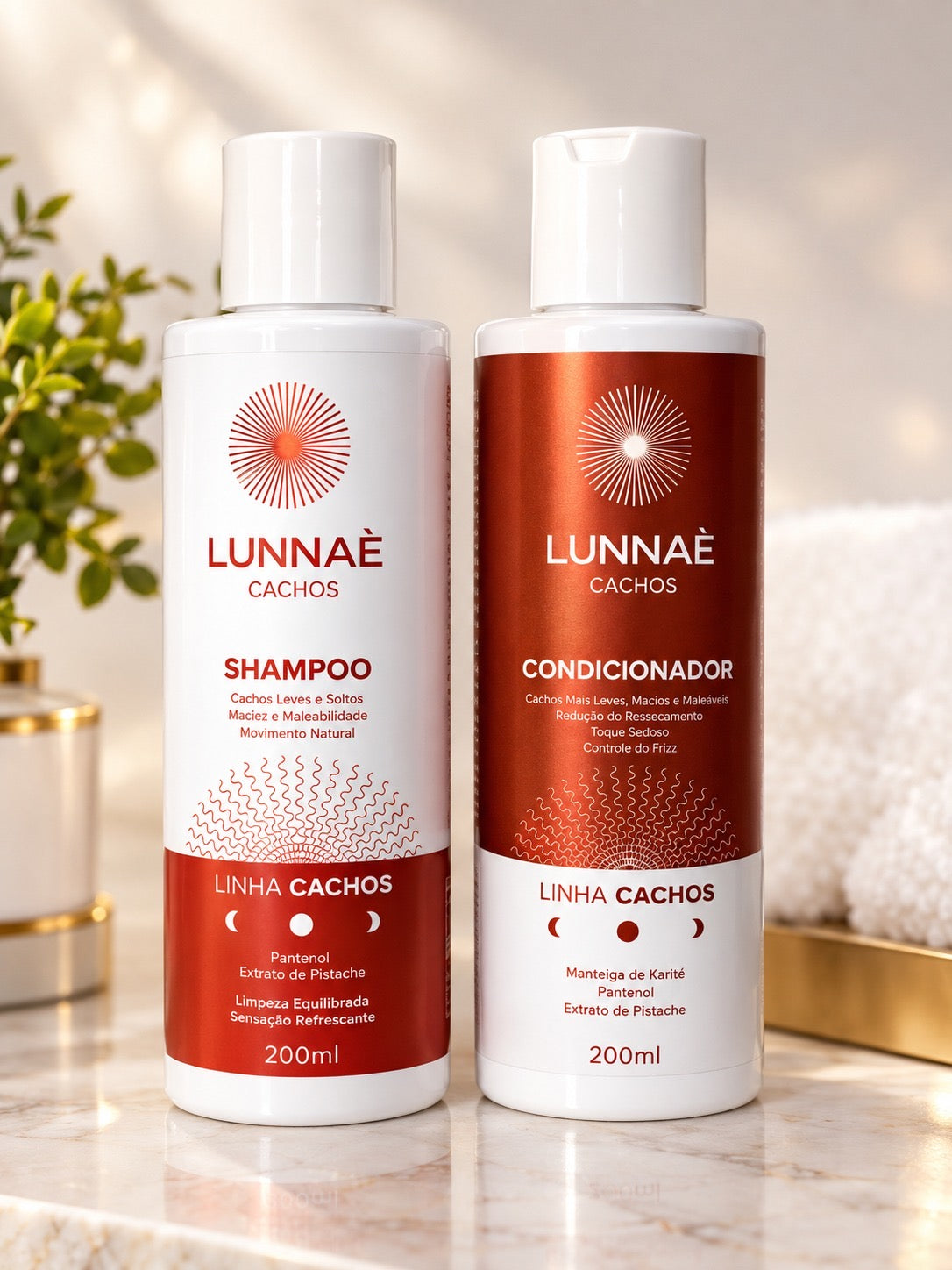 Kit Capilar Cachos: Shampoo + Condicionador - Lunnaè