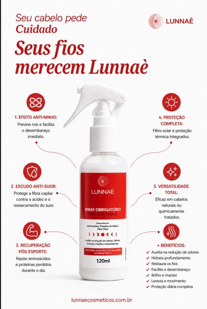 Spray capilar leave-in Sport Pré e Pós-Treino Fiber Care X 120ml - Lunnaè
