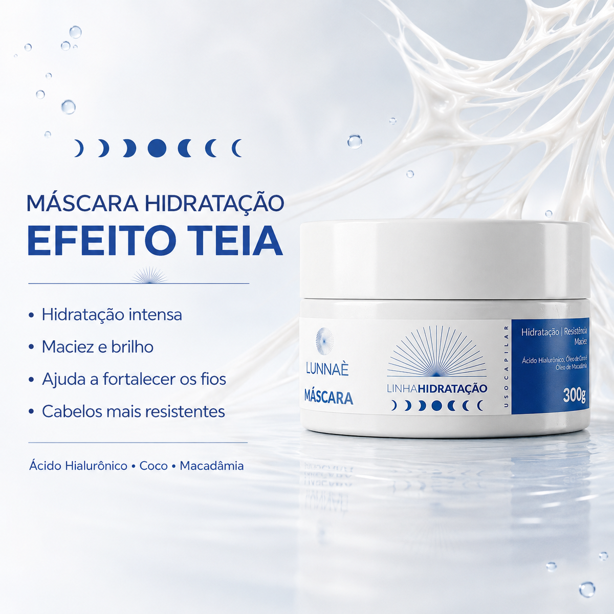 Kit capilar Hidratação LUNNAÈ – Shampoo + Condicionador + Máscara