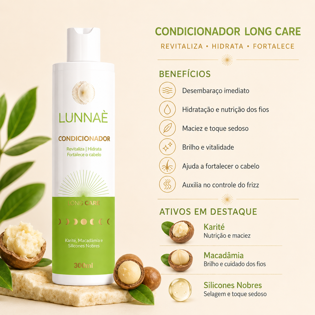 Kit Long Care Capilar: Shampoo + Condicionador + Máscara - Lunnaè