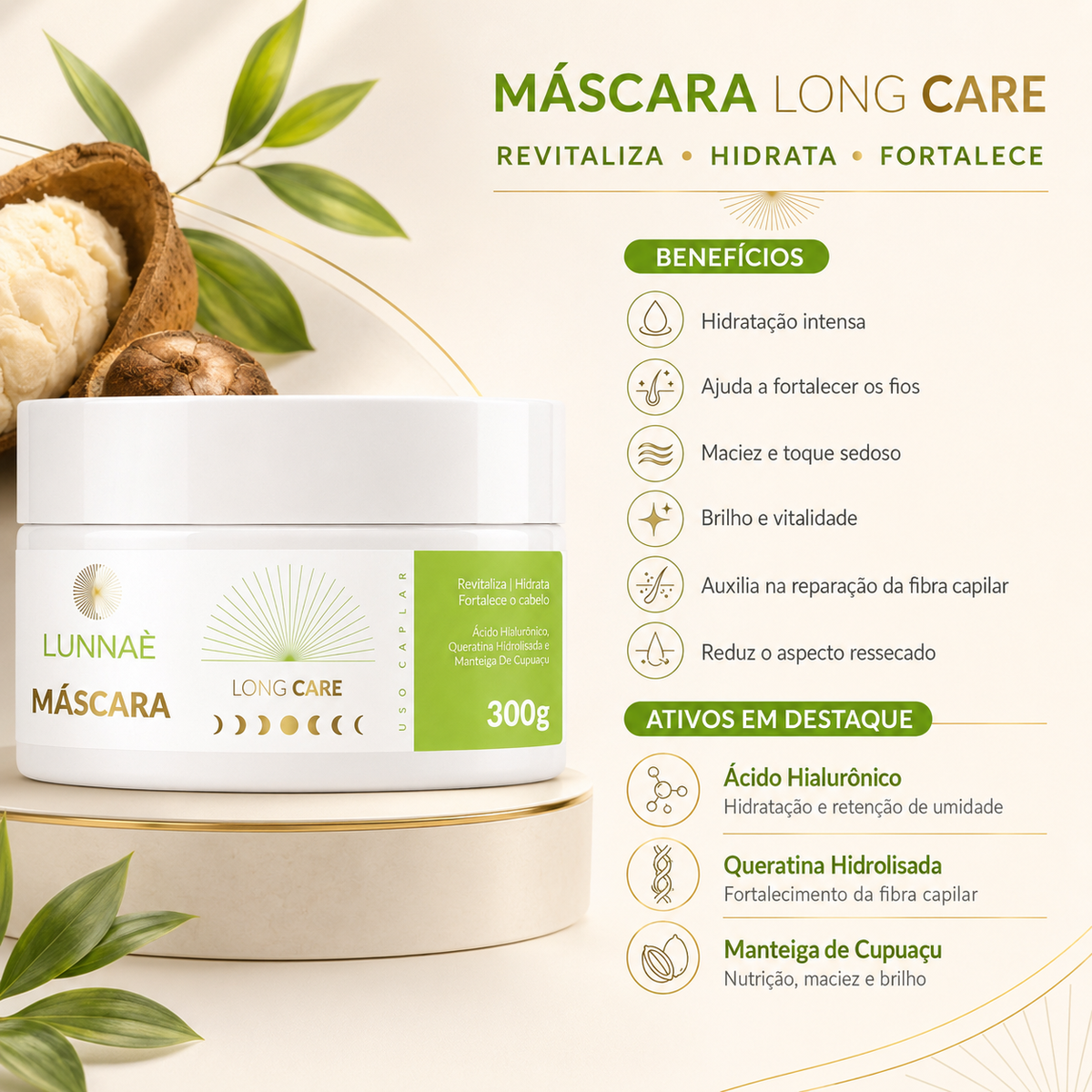 Kit Long Care Capilar: Shampoo + Condicionador + Máscara - Lunnaè