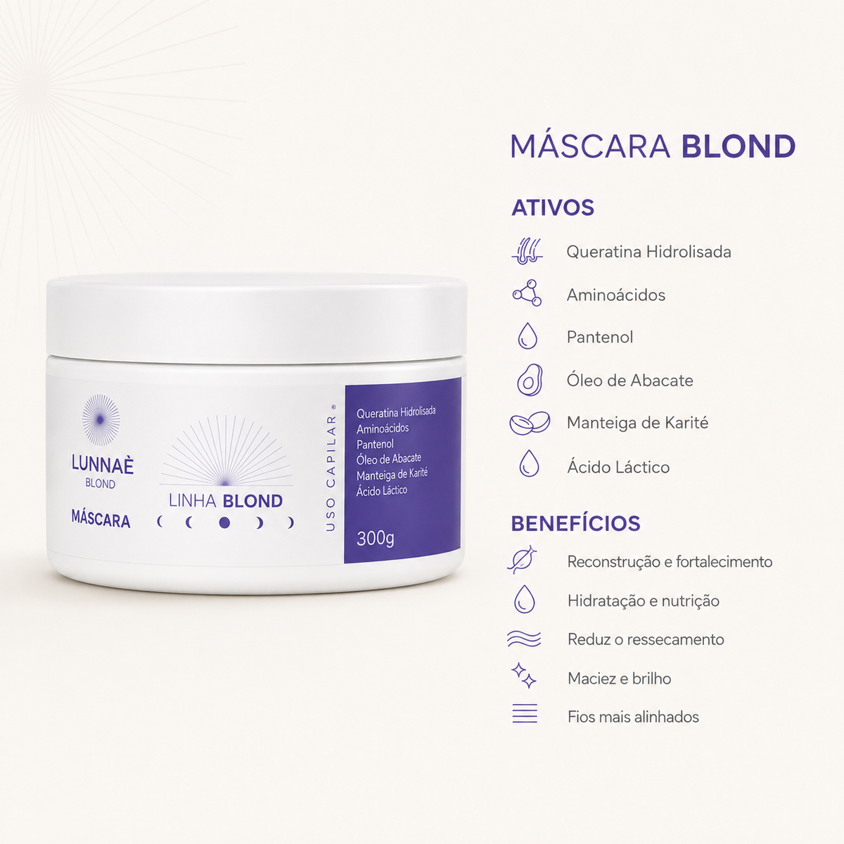 Kit Blond Capilar: shampoo + máscara - Lunnaè