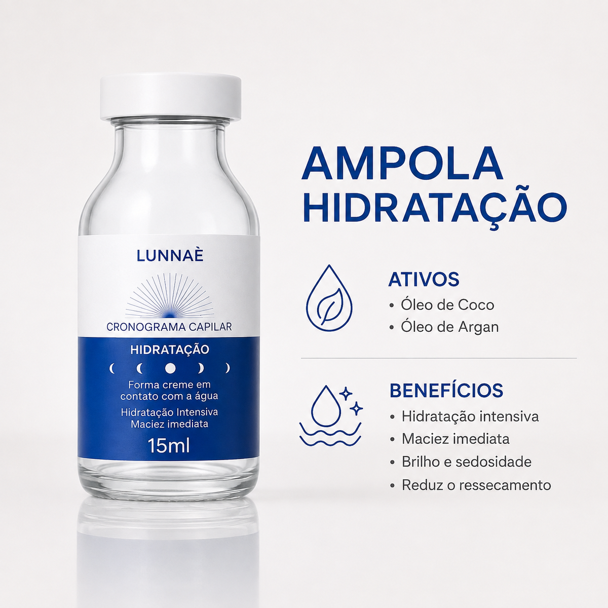 Ampola Capilar Hidratação 15ml - Lunnaè