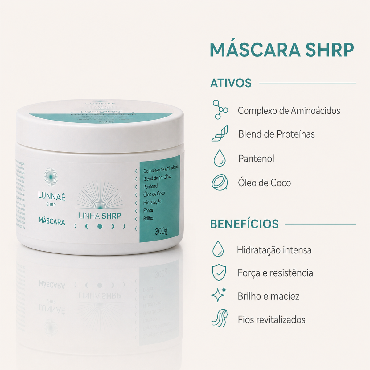 Máscara Capilar SHRP 300ml - Lunnaè