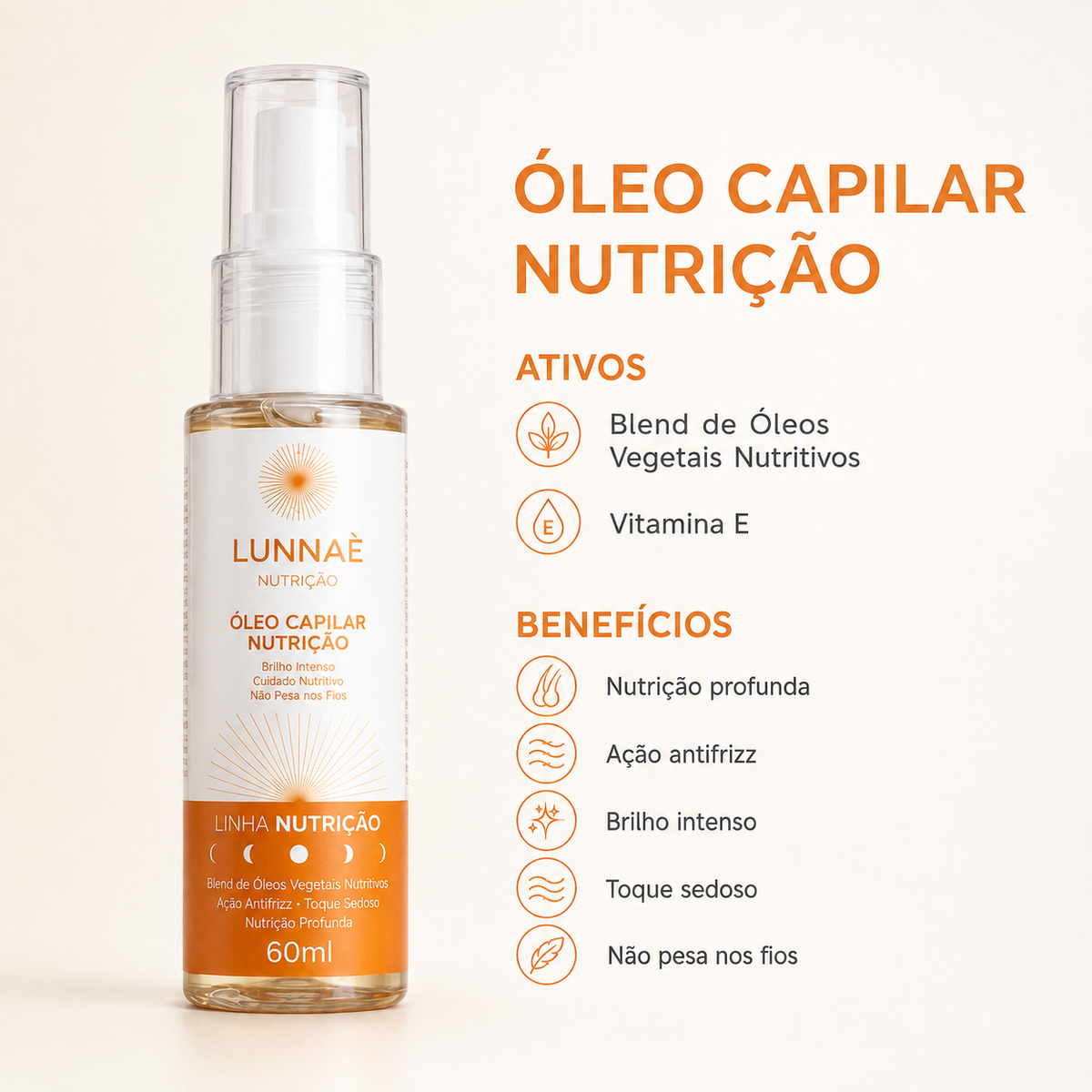 Óleo Nutrição Capilar 60 ml - Lunnaè