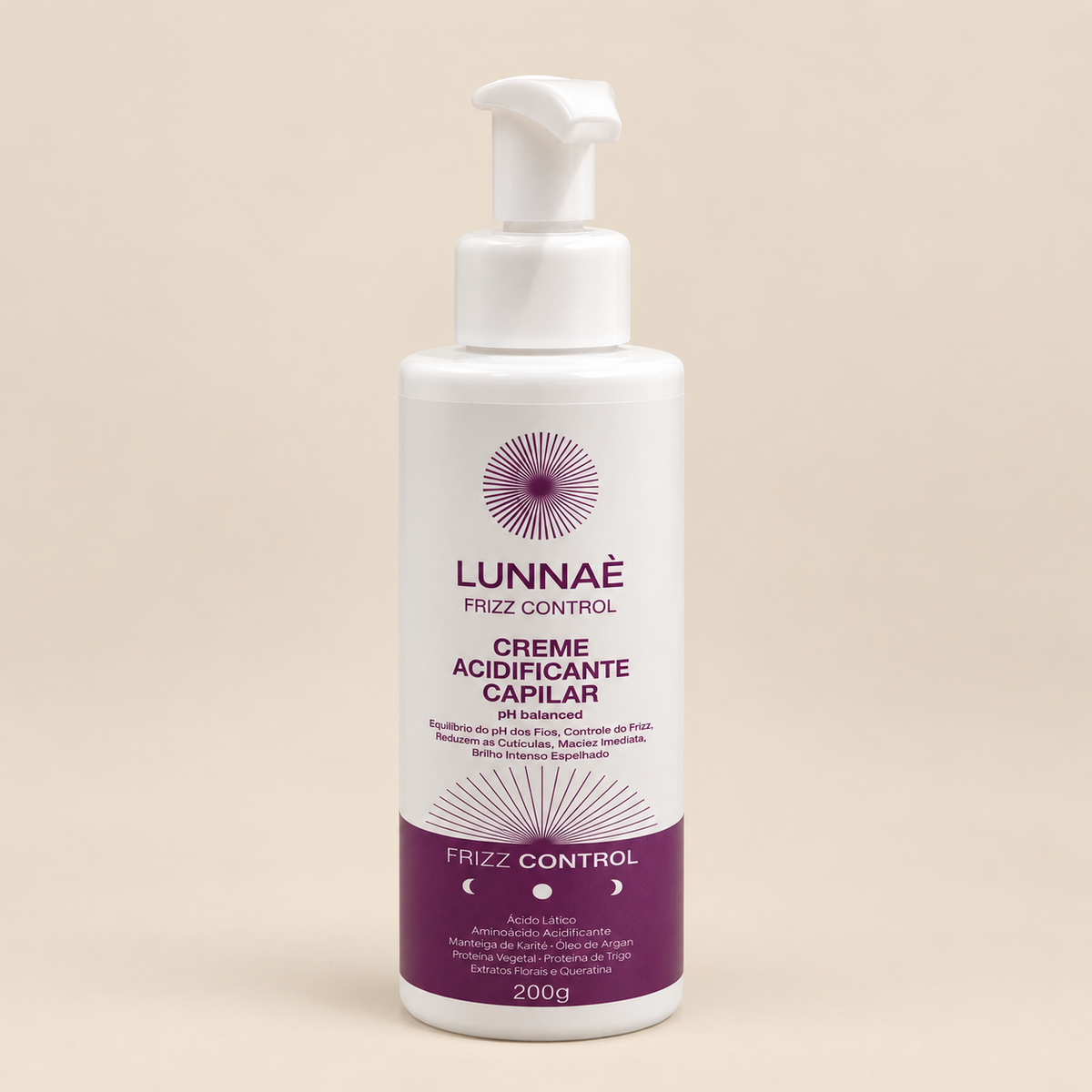 Creme Acidificante Capilar Frizz Control 200g - Lunnaè