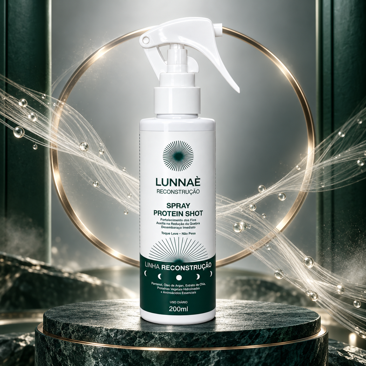Spray Leave-in Capilar Reconstrução 200ml - Lunnaè