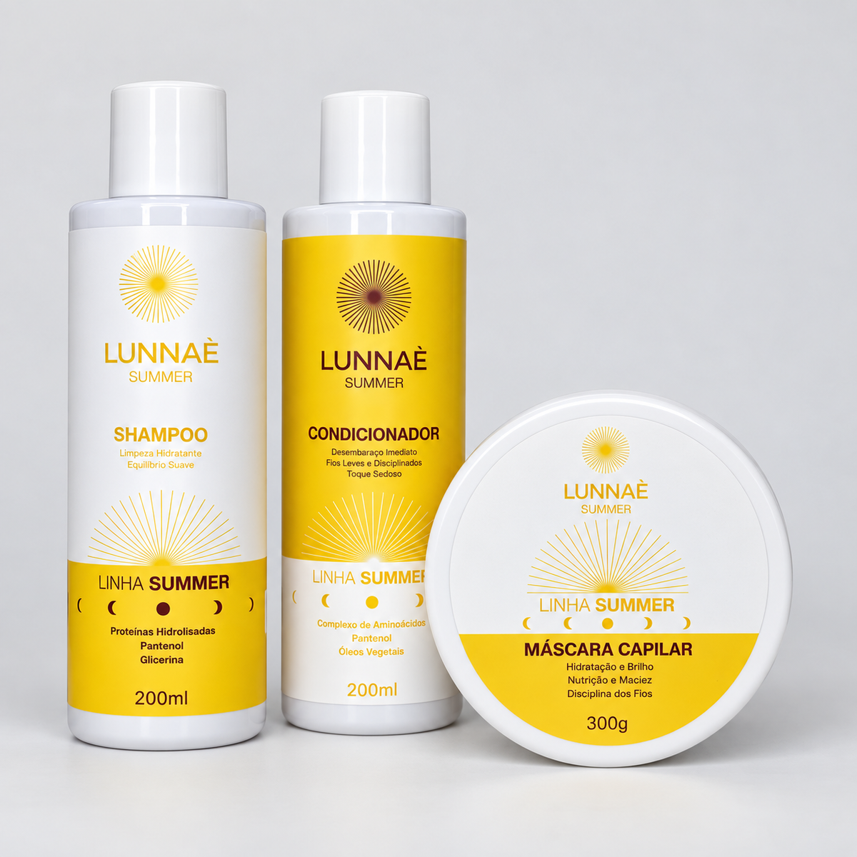 Kit Capilar Summer: Shampoo + Condicionador + Máscara - Lunnaè
