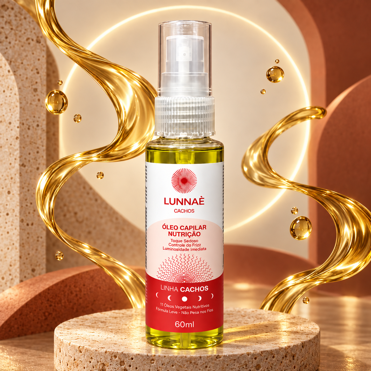 Óleo Capilar nutrição cachos 60ml - Lunnaè