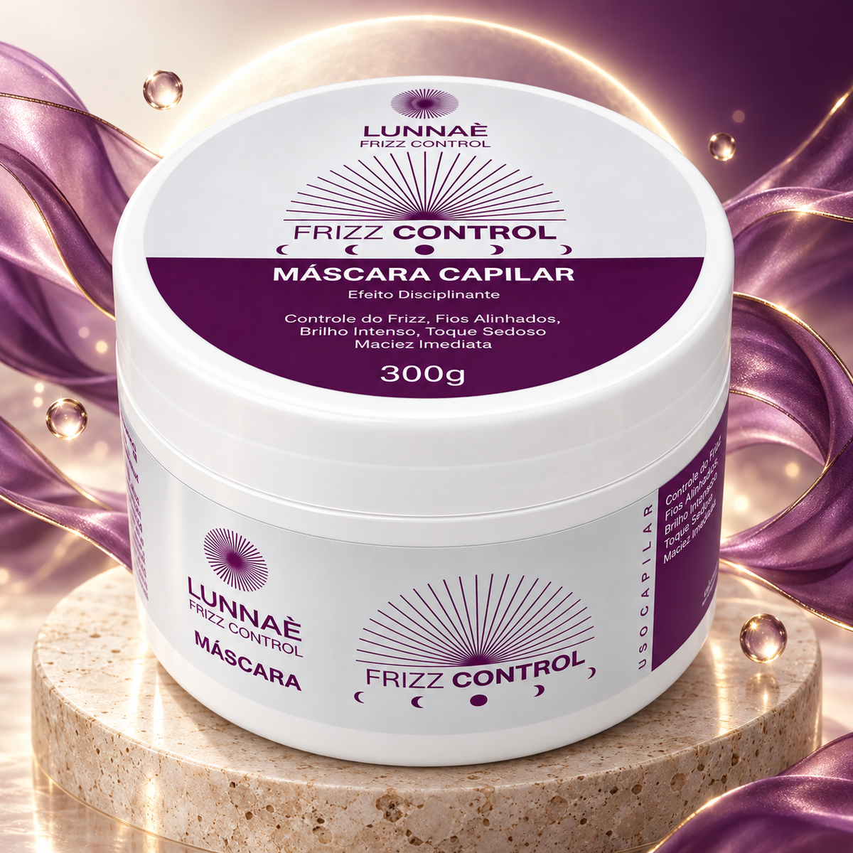 Máscara Capilar Frizz Control  300g - Lunnaè