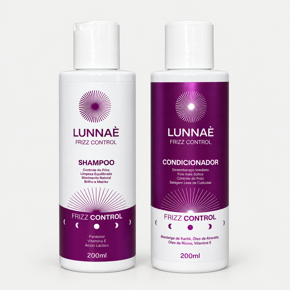 Kit Frizz Control Capilar : Shampoo + Condicionador - Lunnaè